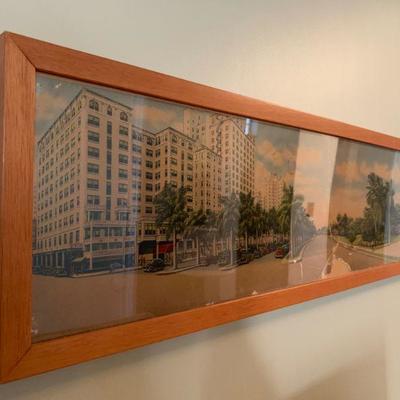Vintage Panoramic Lithograph of Miami Bayfront Park