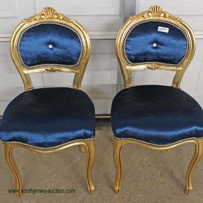 PAIR of Fancy Stylish French Style Music Chairs â€“ auction estimate $100-$200 â€“ Located Inside