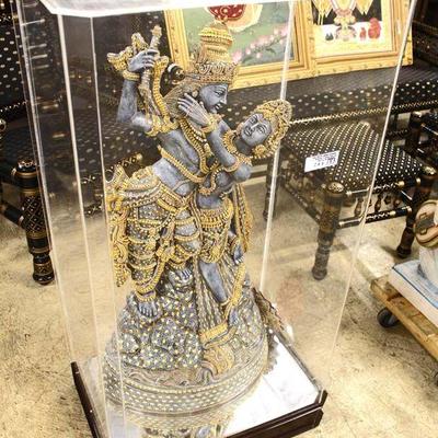 Large Asian Statue in Display Cabinet â€“ auction estimate $200-$400 â€“ located inside 