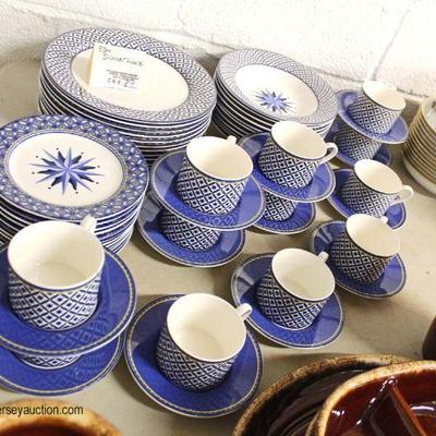  57 Piece Blue and White â€œCasual Victoria Bealeâ€ Dinnerware Set

auction estimate $50-$100 â€“ located inside 