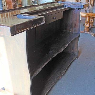 VINTAGE Pine 2 Piece Bar with 3 Bar Stools â€“ auction estimate $200-$400 â€“ Located Inside