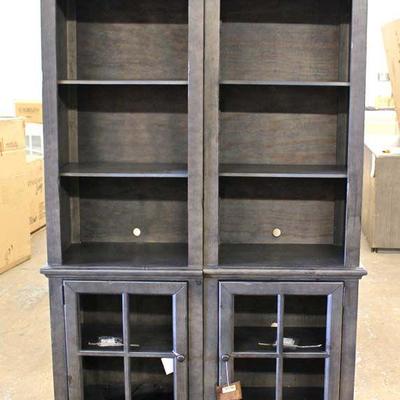 Contemporary 2 Piece Bookshelf in the Country Style Grey â€“ auction estimate $100-$300 - Located Inside