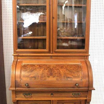  ANTIQUE Walnut Victorian Cylinder Roll Bookcase in Original Finish

auction estimate $300-$600 â€“ located inside 