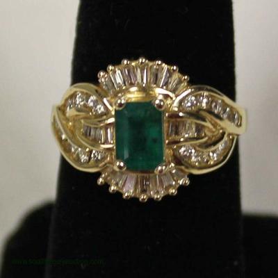  14 Karat Yellow Gold Â½ Carat Emerald and Â½ Carat Diamond Ring IJ-I2

auction estimate $500-$1000 â€“ located inside 