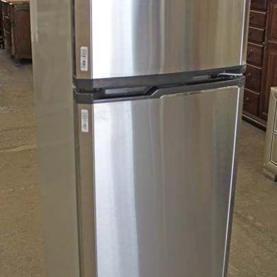 NEW Petite Stainless Front Refrigerator Freezer by â€œSummit Appliancesâ€ â€“ auction estimate $200-$400 â€“ Located Inside 