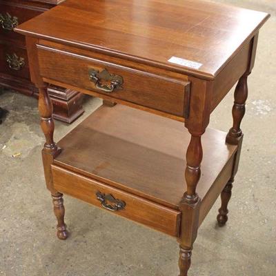 SOLID Cherry 2 Drawer Country Style Stand â€“ auction estimate $50-$100 â€“ Located Inside