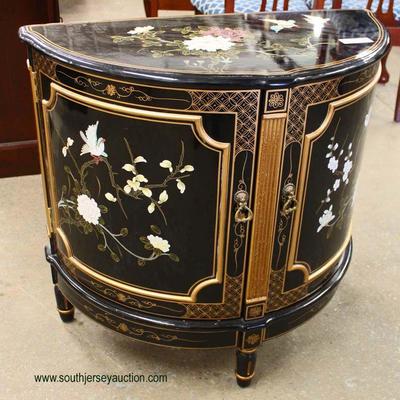 Asian Decorated Demilune Commode â€“ auction estimate $100-$300 â€“ Located Inside 