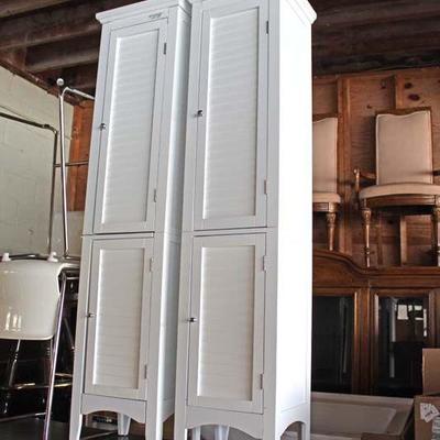  PAIR of White Contemporary Pantry Closets

auction estimate $50-$100 â€“ located dock 