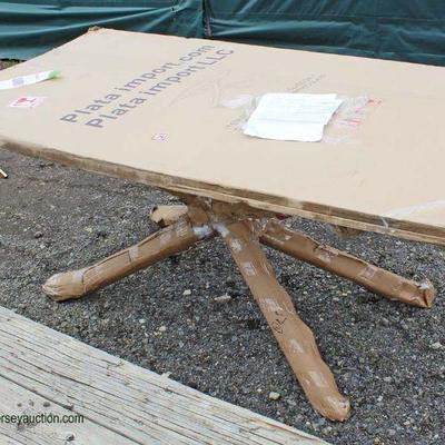  NEW in Box Glass Top Table

auction estimate $50-$100 â€“ located field

  