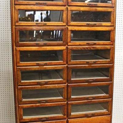 ANTIQUE Country Multi Drawer Glass Front Display Cabinet â€“ Possibly Shirts or Seeds in the Mahogany Finish with Original Label...
