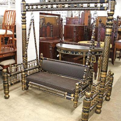  Decorated Black and Gold Asian/India Swing â€“ auction estimate $200-$400 â€“ located inside

  
