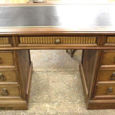 Contemporary Leather Top Walnut Desk by â€œSligh Furnitureâ€ â€“ auction estimate $100-$300 - Located Inside 