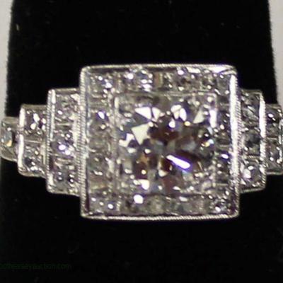  Platinum Diamond Ring .85 CT Round on Â¼ CT Mounting GH-SI

auction estimate $2500-$5000 â€“ located inside 