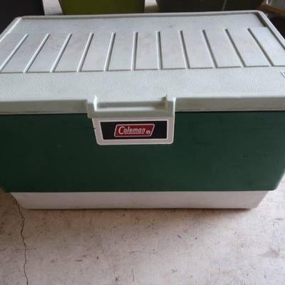 Coleman cooler with contents.