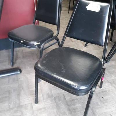 4 Black & Metal Cushioned Chairs