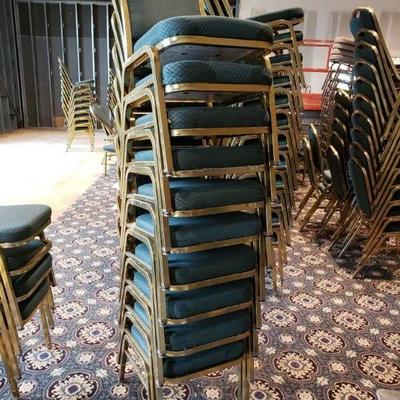 (10) Green and Gold Chairs