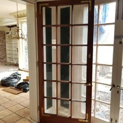 Glass Panel Wood Door