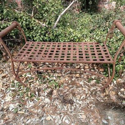 Wrought Iron Ornate Antique Bench