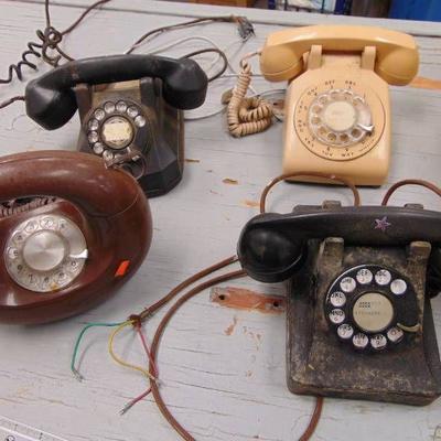 4 Vintage Rotary Phones