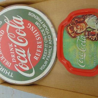 Pair of Coca Cola Advertisements 10 and 6 tray