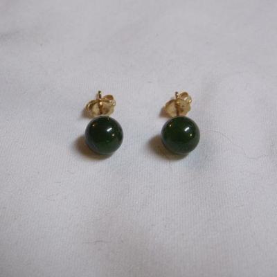 14 k Jade Earrings