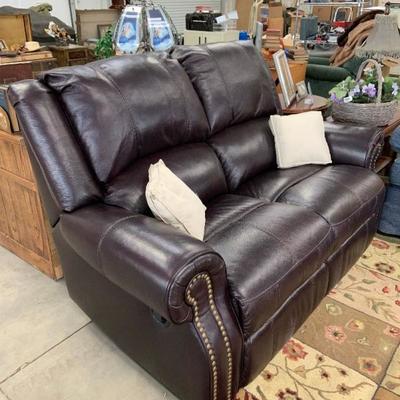 Leather loveseat recliner - less than 1 year old!
