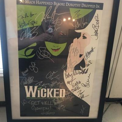"Wicked" the musical poster signed by the cast!