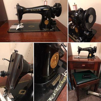1950 Singer sewing machine. Fully functioning with desk and seat. $375