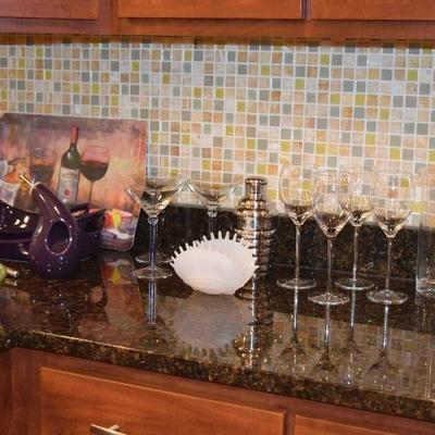Art, Stemware, Glasses, Pitcher, & Martini Shaker, & Glasses