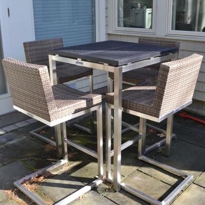 Second Thos. Baker outdoor high top table and 4 chairs