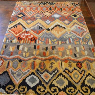 Kalaty hand knotted rug made from 100% handspun wool, approx. 4' X 6'