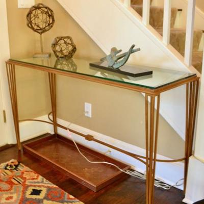Glass top console table