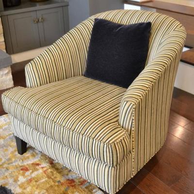 One of a pair of Mitchell Gold upholstered chairs