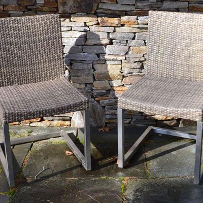 Pair of Thos. Baker outdoor cantilever chairs