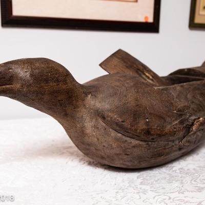 Polynesian wooden folk art duck