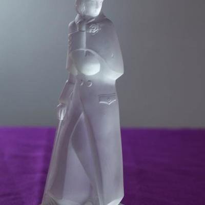 Frosted vintage glass statue 