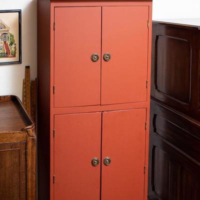 Terracotta color wooden cabinet