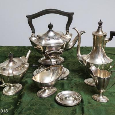 1917 us army sterling silver tea set