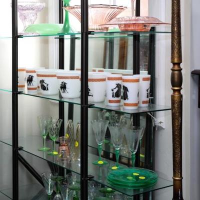 Glass shelves and ceramics