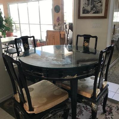 Mother of Pearl Table and Chairs 44.75 w x 31.5 t 