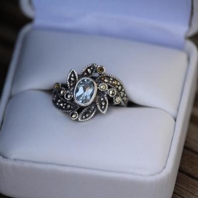 Sterling Art Deco Flower Ring