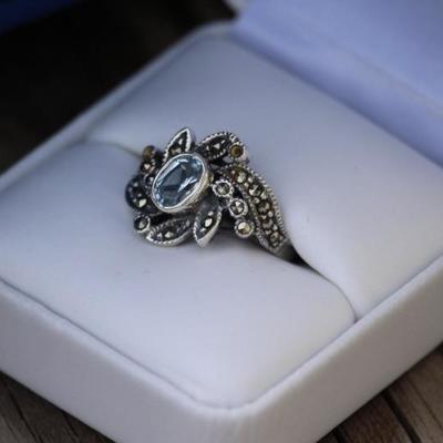 Sterling Art Deco Flower Ring