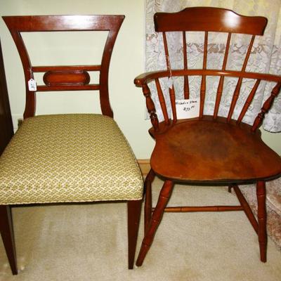 MCM chair and Nichols Stone Windsor back chair  