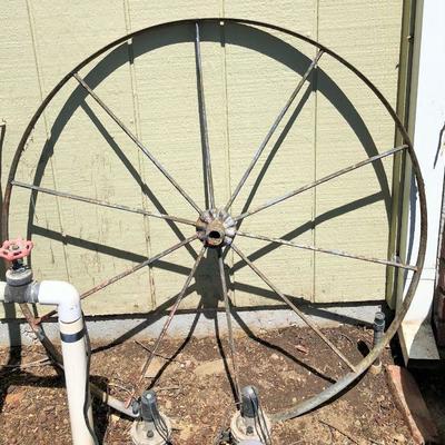 Vintage Wagon Wheel Yard Art 