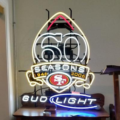 SF Forty Niners 60 Season Bud Light Neon Light