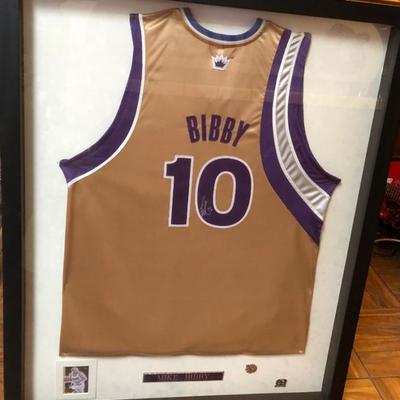 Signed Mike Bibby Jersey Kings Basketball