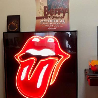 HUGE Rolling Stones Neon Sign in Frame