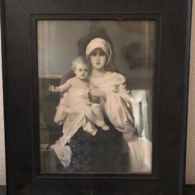 Vintage Black and White Photo in Frame