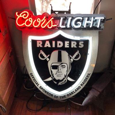 Raiders Coors Light Neon Sign 