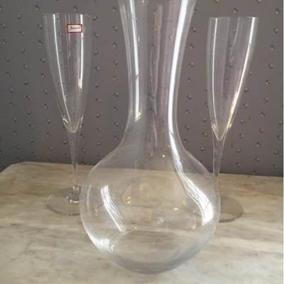 Baccarat Champagne Glasses and Riedel Decanter